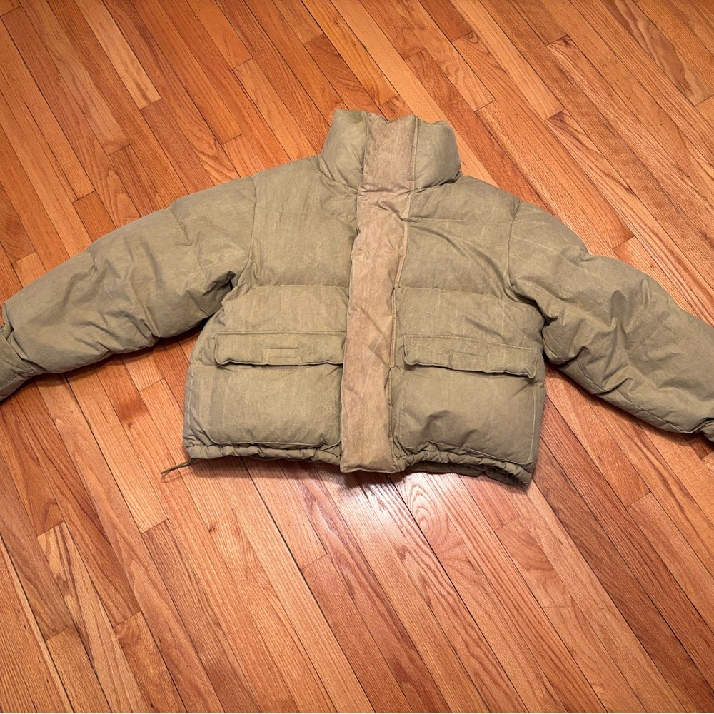 Kids Olive Green Puffer Jacket
